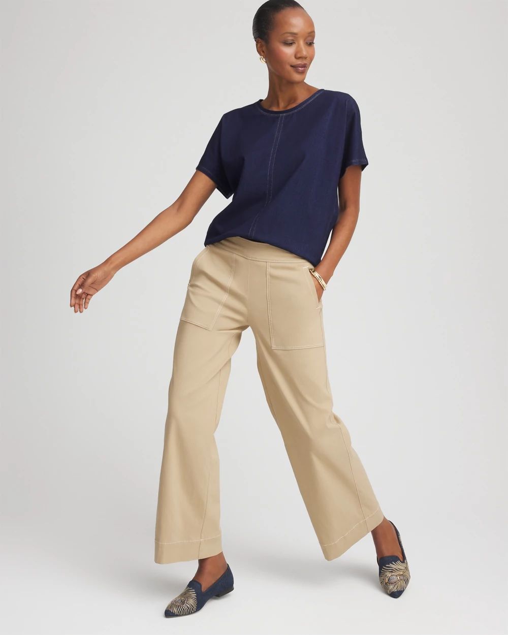 Petite Brigitte™ Utility Wide-Leg Cropped Pants | Chico's